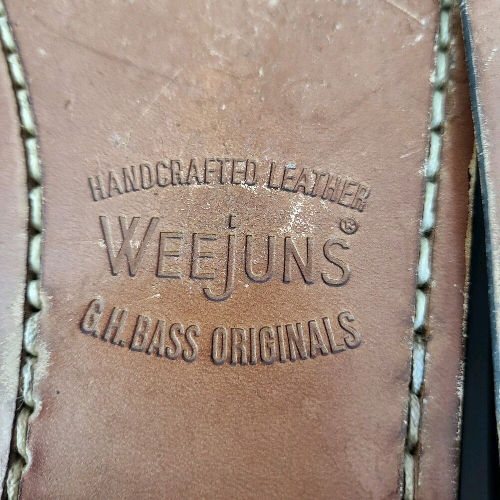 GH BASS & CO Weejuns Estelle Loafers Womens 7.5 Brown Leather Tassle Preppy - Picture 11 of 11